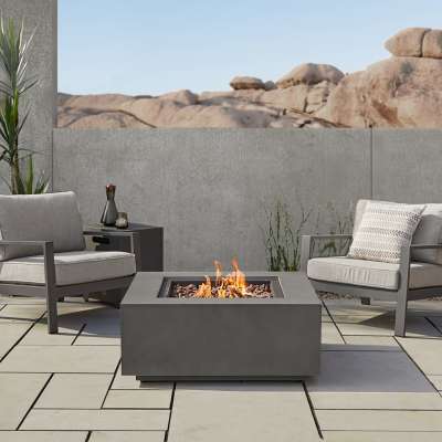 Aegean Square Propane Fire Pit Outdoor Fireplace Fire Table for Backyard or Patio