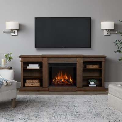 Lorraine Indoor Electric Fireplace Entertainment Center TV Stand Media Cabinet Media Console Mantel Heater