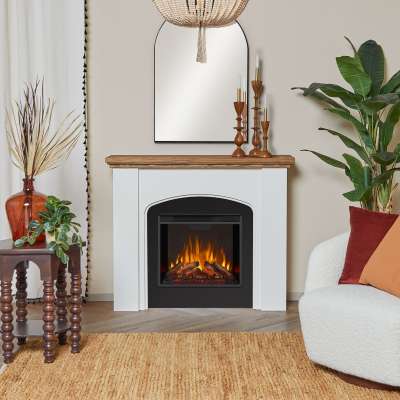 Anika Electric Fireplace In White Indoor Heater