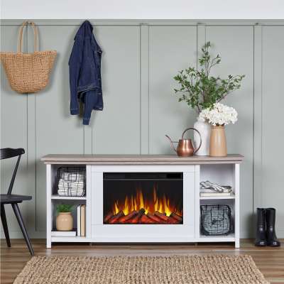 Tramore Slim and Narrow Indoor Electric Fireplace TV Stand With Mantel Portable Heater