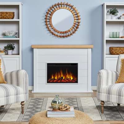 Marshall Slim and Narrow Indoor Electric Fireplace With Mantel Portable Heater