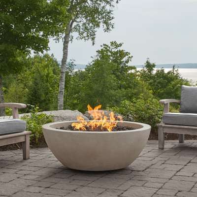 42" GFRC Propane Fire Pit Natural Gas Fire Bowl Outdoor Fireplace Fire Table for Backyard or Patio
