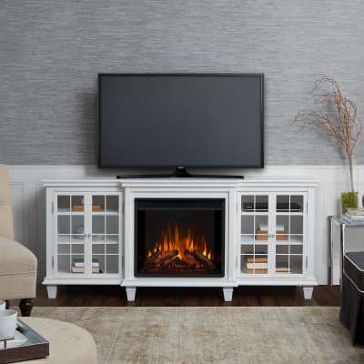Marlowe Indoor Electric Fireplace Entertainment Center TV Stand Media Cabinet Media Console Mantel Heater