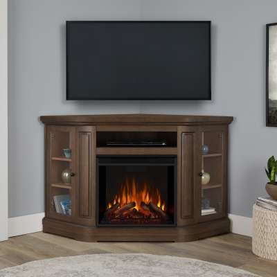 Windom Corner Indoor Electric Fireplace Entertainment Center TV Stand Media Cabinet Media Console Mantel Heater