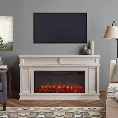 Torrey Indoor Electric Fireplace Entertainment Center TV Stand Media Cabinet Media Console Mantel Heater with Shelves