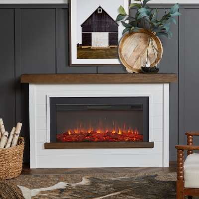 Bernice Landscape Indoor Electric Fireplace with Mantel Portable Heater