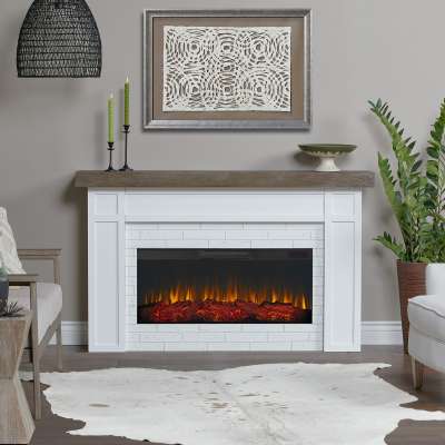 Cravenhall Landscape Indoor Electric Fireplace with Mantel Portable Heater