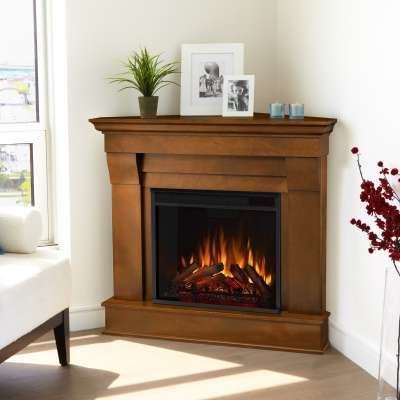 Chateau Corner Indoor Electric Fireplace with Mantel Portable Heater