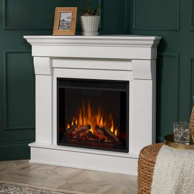 Chateau Corner Electric Fireplace Heater With Mantel For Indoor Decoration and Heating