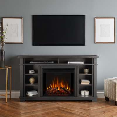 Belford Indoor Electric Fireplace Entertainment Center TV Stand Media Cabinet Media Console Mantel Heater