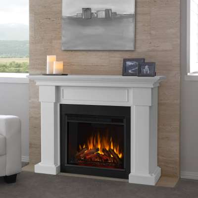 Hillcrest Indoor Electric Fireplace Mantel Heater in White