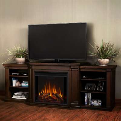 Valmont Indoor Electric Fireplace Entertainment Center TV Stand Media Cabinet Media Console Mantel Heater