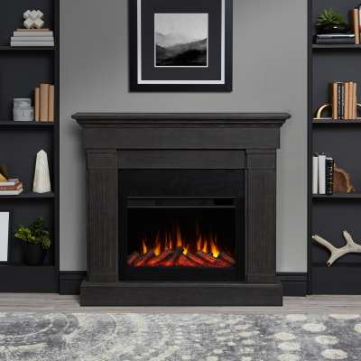Crawford Slim Indoor Electric Fireplace with Mantel Portable Heater for Small Space