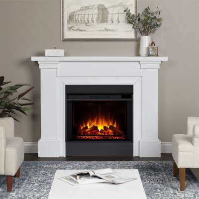 Manus Extra Large Electric Fireplace With Mantel Portable Indoor Heater