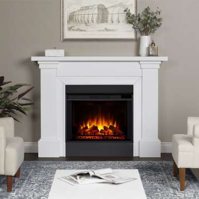 Manus Extra Large Electric Fireplace With Mantel Portable Indoor Heater