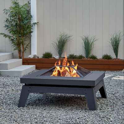 Breton Wood Burning Fire Pit Outdoor Fire Bowl Fireplace for Backyard Patio Camping