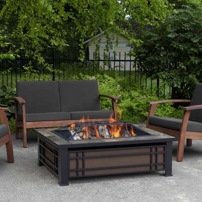 Hamilton Wood Burning Fire Pit Outdoor Fire Bowl Fireplace for Backyard Patio Camping