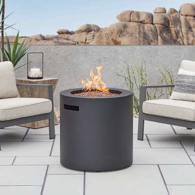 Aegean 24" Round Propane Fire Pit Table Outdoor Fireplace with Hidden Propane Tank