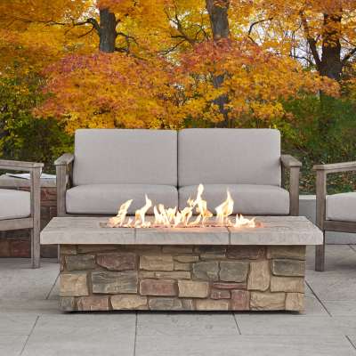 Sedona 52" Rectangle Propane Fire Pit Outdoor Fireplace Fire Table for Backyard or Patio