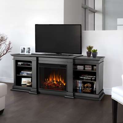 Fresno Indoor Electric Fireplace Entertainment Center TV Stand Media Cabinet Media Console Mantel Heater