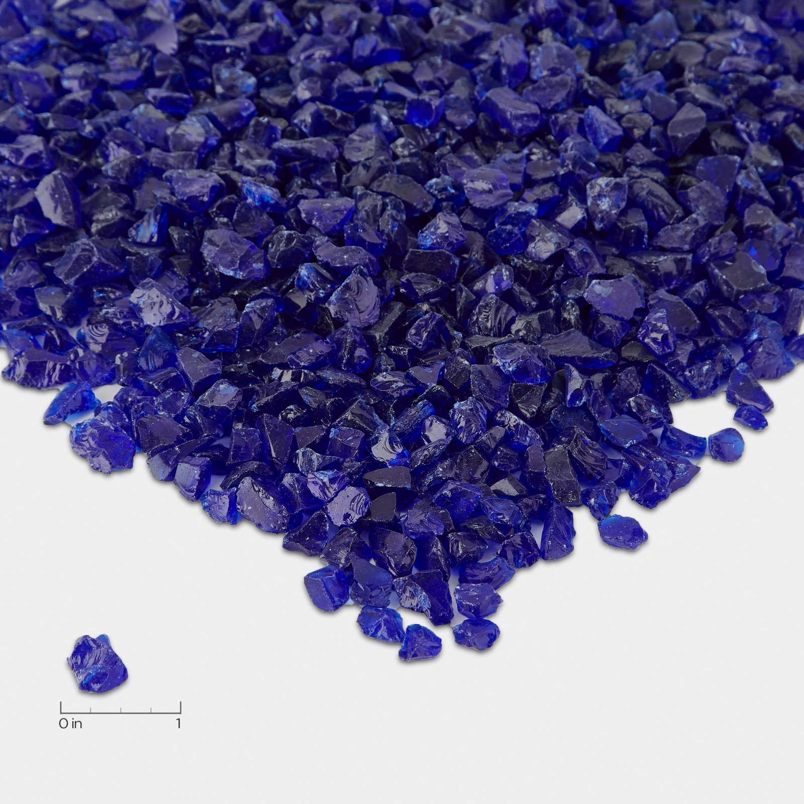 Cobalt Blue Reflective Glass Filler for Fireplace Fire Tables, Fire Pits, and Fire Bowls.