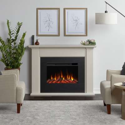 Tejon Slim Indoor Electric Fireplace with Mantel Portable Heater for Small Spaces